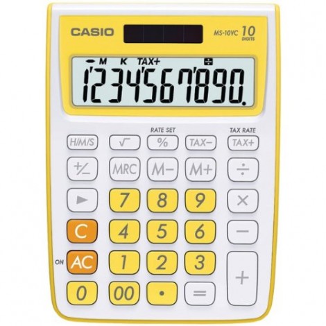 Calculatrice CASIO MS-10VC 10 Chiffres Jaune