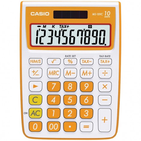 Calculatrice CASIO MS-10VC 10 Chiffres Orange