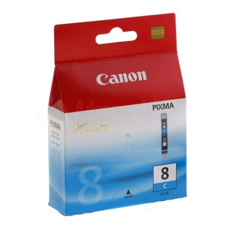 Cartouche CANON CLI-8 cyan pour Pixma iP6600D/ iP6700D/ Pro9000/ Pro9000 Mark II