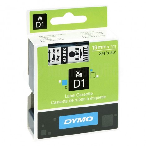 Recharge DYMO D1 pour Label Manager 19mmx7m noir/Blanc