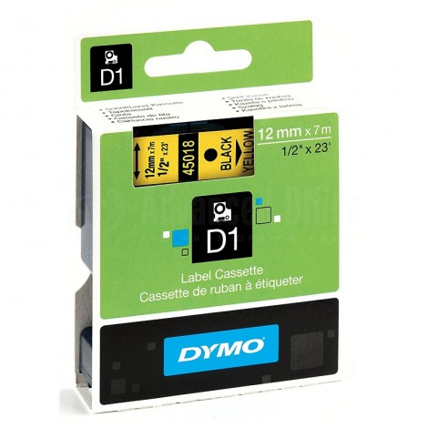 Recharge DYMO 45018 D1 pour Label Manger 100+/150 12mm x 7m noir/Jaune