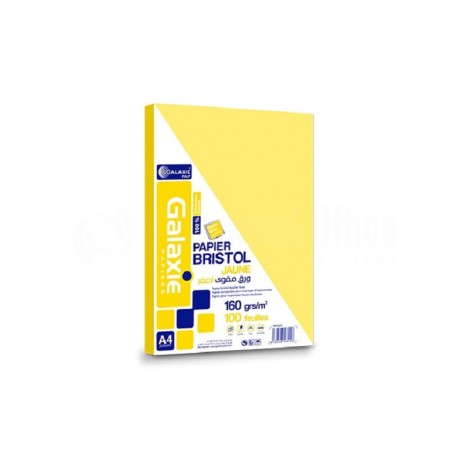 Rame de papier bristol GALAXIE A4 160g 100 feuilles Jaune