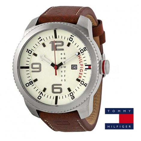 Montre Homme TOMMY HILFIGER Bracelet en  cuir marron 