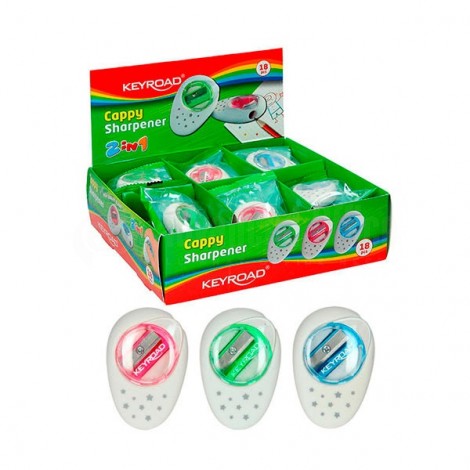 Taille crayon écolier avec Gomme blanche KEYROAD 2in1, Motif Petites étoiles