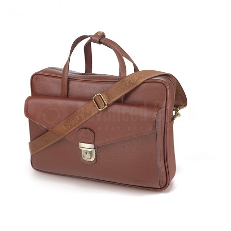 Cartable porte PC en Cuir VERTEX Marron