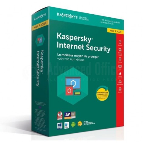 Antivirus Kaspersky Internet Security 2018 Licence 1 poste 1 an