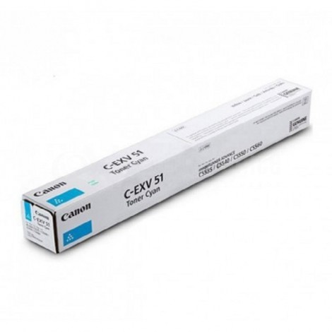 Toner CANON C-EXV 51 L Cyan pour imageRunner Advance C5535/ C5535i C5540i/ C5550i/ C5560i, 26 000 pages