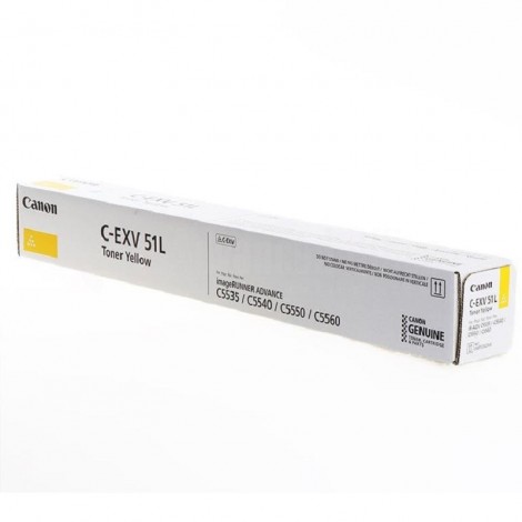 Toner CANON C-EXV 51 L Yellow pour imageRunner Advance C5535/ C5535i C5540i/ C5550i/ C5560i, 26 000 pages