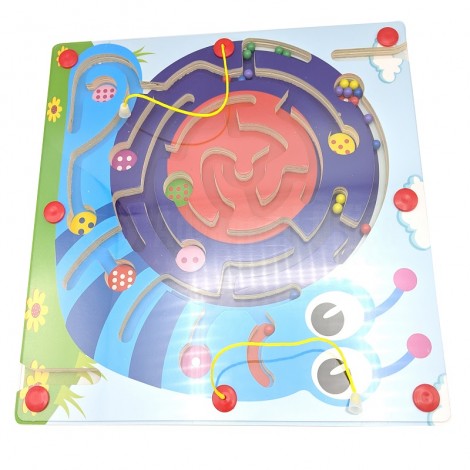 Jeux éducatif CUBETA TOYS Plateau de jeu double faces en bois Labyrinthe éducatif + Ludo pour enfant +3 ans