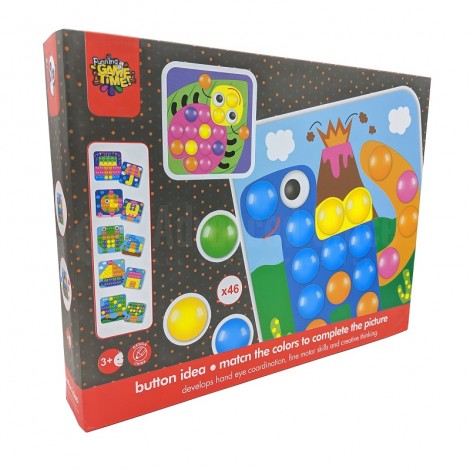 Jeux éducatif Button Idea 12 Photos Puzzle Game 24.3 x 24.3cm 42 pcs. pour enfant +3 ans
