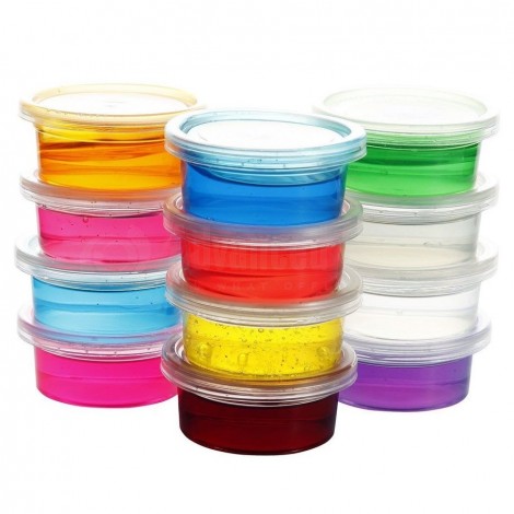 Pack 12 Pots de Pâte à Modeler en Gel transparent PLAY DOUGH Crystal mud Multi couleurs