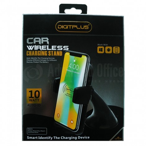 Support Auto chargeur sans fil DIGITPLUS DP-W07 QI 10W pour téléphone mobile Noir