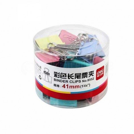 Binder clips 19 mm DELI boite de 40 pcs Multi couleur