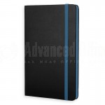 image. NoteBook A5 couverture Noire avec fermeture élastique Bleu  -  Advanced Office Algérie