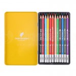 Boite de 12 crayons de couleur DELI Color Emotion C002 05 Triangulaire GM en boite Métallique , Advanced office