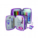 image.Trousse scolaire équipé MAPED 34 pièces à étui pour stylos et crayons de couleurs, Garnie Butterfly, sous blister - Advanced office