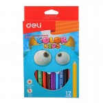 Boite de 12 crayons de couleur DELI Color Kids Jumbo C006 00 Triangulaire GM + Taille crayon  -  Advanced Office
