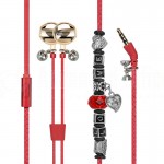 Ecouteurs Kit main libre PROMATE Vogue-3, Style bracelet Pandora Beads, Jack 3.5mm, Rouge  -  Advanced Office