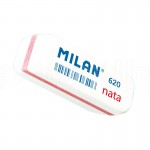 image. Gomme blanche MILAN Nata 620 biseautée à liseré de couleurs aléatoires  -  Advanced Office