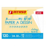 Pochette de papiers à dessin TECHNO 12 feuilles 24 x 32cm 120g Blanc - Advanced Office