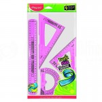 Kit traçage 4 pièces MAPED Twist'n flex the original (2 Equerre, Rapporteur, Règle 30 cm) Flexible