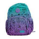 Sac à dos Scolaire CRISTAL CR-4516, 3 Compartiments, Motifs dégradée Mauve fluo pour Fille