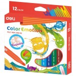 Boite de 12 Stylos Feutres scolaire DELI Color Emotion C108 00, Pointe 6.0mm, Lavable - Advanced Office