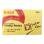 Post It EAGLE Classic colour Sticky Note 40 x 50mm, 2 x 100 Feuilles, Jaune