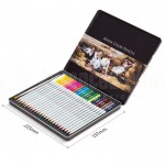 Boite métallique de 24 Crayons Aquarelle professionnel DELI Water Color Pencil + Pinceau
