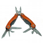 Couteau Suisse Multifonctions Orange (Pince + 8 outils) avec étui Noir
