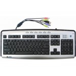 Clavier A4TECH slim multimedia Natural_A, USB, port jack audio, Fr/Ar, azerty Gris