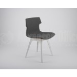 Chaise Visiteur MODUS pietement Gris en plastique sans accoudoir, Gris foncé