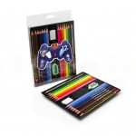 Boite de 12 Crayon de couleur VERTEX Color Max Kit avec gomme, taille crayon, crayon noir