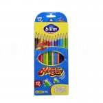 Boite de 12 crayons de couleur BILIM B-0002 Adventure Triangulaire