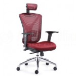 Chaise directionnelle filet siège en tissus rouge avec repose tête, série Y