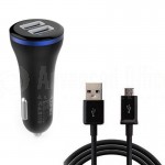 Chargeur Adaptateur Automobile LDNIO Auto-ID 2 Ports USB 3.1A avec câble Data lightning pour téléphone portable Android/iOS