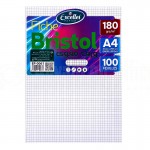 Paquet de 100 fiches Bristol EXCELLES quadrille 5*5 A4 180g, Blanc