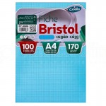 Paquet de 100 fiches Bristol EXCELLES quadrille 5*5 A4 170g, Bleu