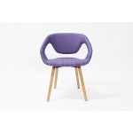 Chaise Visiteur MODUS pietement en bois avec accoudoir, Violet  -  Advanced Office