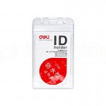 Porte badge transparent DELI vertical avec fermeture (56 x 91mm) Advanced Office