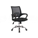 Chaise opérateur filet TXW-4005 siège en tissu Noir avec accoudoir, Pied Chromé - Advanced Office