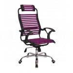 Chaise directionnelle filet siège en tissu Violet avec repose tête piétement métallique  -  Advanced Office
