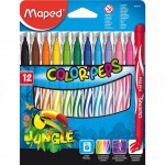 Boite de 12 feutres jungle MAPED Color's Peps