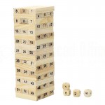Jeux éducatif jeu d'empilement de blocs Tour chiffres en bois 54 pcs. 4 dés  -  Advanced Office