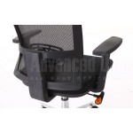 Chaise directionnelle filet vert siège en tissus noir avec repose tête piétement métallique - Advanced Office