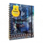 Notebook écolier A6 0520-3 Fashion Notes, Motifs oiseau Paon Multi-couleurs Brillant avec reflets, Fermeture ceinture