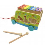 Jeux éducatif en bois Funny Multi-function Pull Bus Puzzle Animaux, Xylophone pour enfant +3 ans  -  Advanced Office