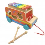 Jeux éducatif en bois Funny Multi-function Pull Bus Puzzle Animaux, Xylophone pour enfant +3 ans  -  Advanced Office