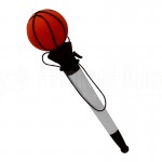Stylo à balle YAMPAP Toy Pop Pens en plastique, tête forme Ballon Foot, Basket, Tennis Baseball éjectable via bouton, Blanc