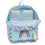 Sac à dos porte PC enfant SAFTA Rainbows Make me smile, 1 Compartiment, 1 Poche avant, 15.6", 340 x 180 x 150 mm, 9 Litres, Bleu
